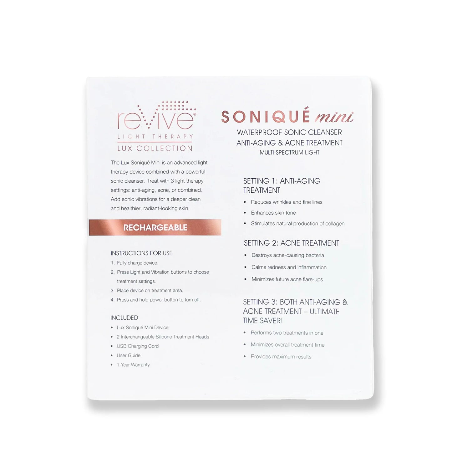 reVive Lux Sonique Mini Cleanser Anti-Aging & Acne